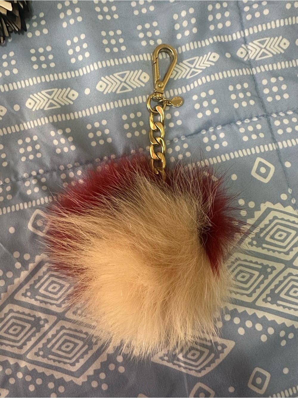 Michael Kors Red Floral Saffiano Leather Keychain - Picture 6 of 13